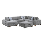 9624GY*5LC2R 5-Piece Sectional with Left Chaise, Pull-out Bed and Ottoman - 9624GY*5LC2R