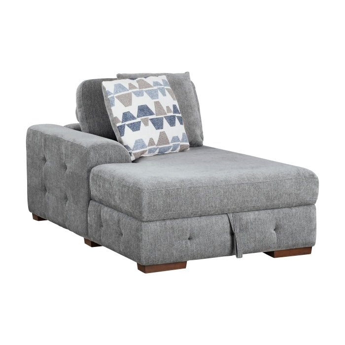 9624GY*5LC2R 5-Piece Sectional with Left Chaise, Pull-out Bed and Ottoman - 9624GY*5LC2R