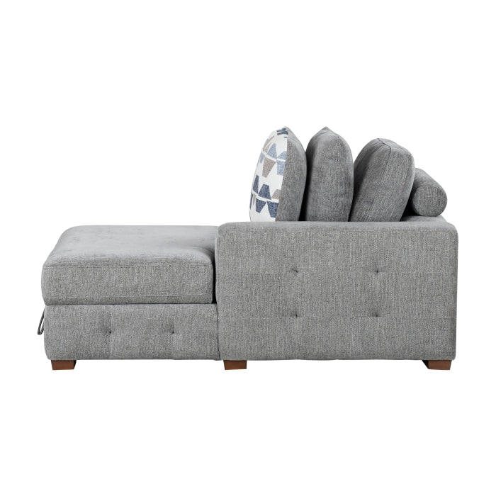 9624GY-RC Right Side Chaise with Hidden Storage - 9624GY-RC