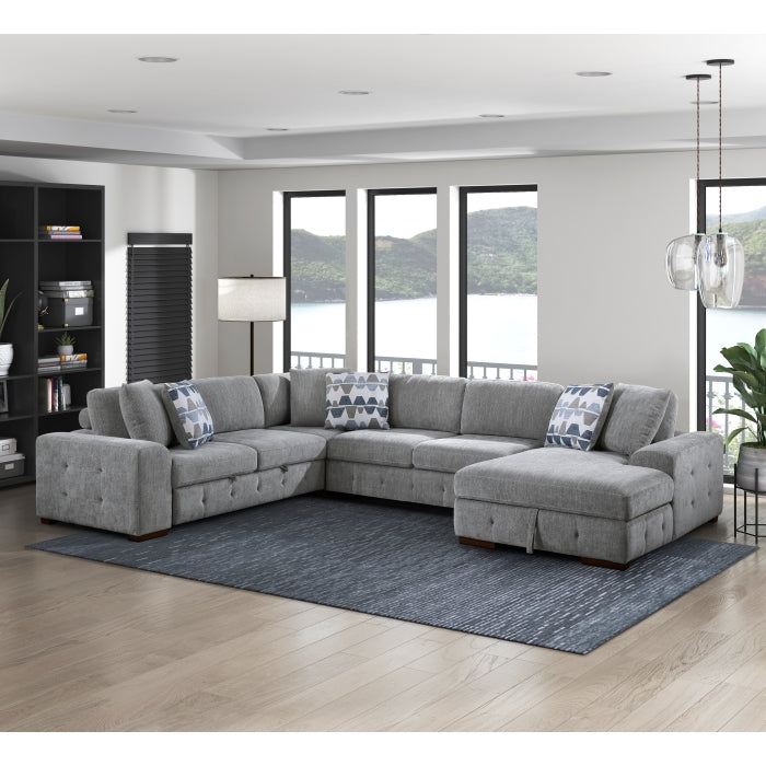 9624GY-RC Right Side Chaise with Hidden Storage - 9624GY-RC