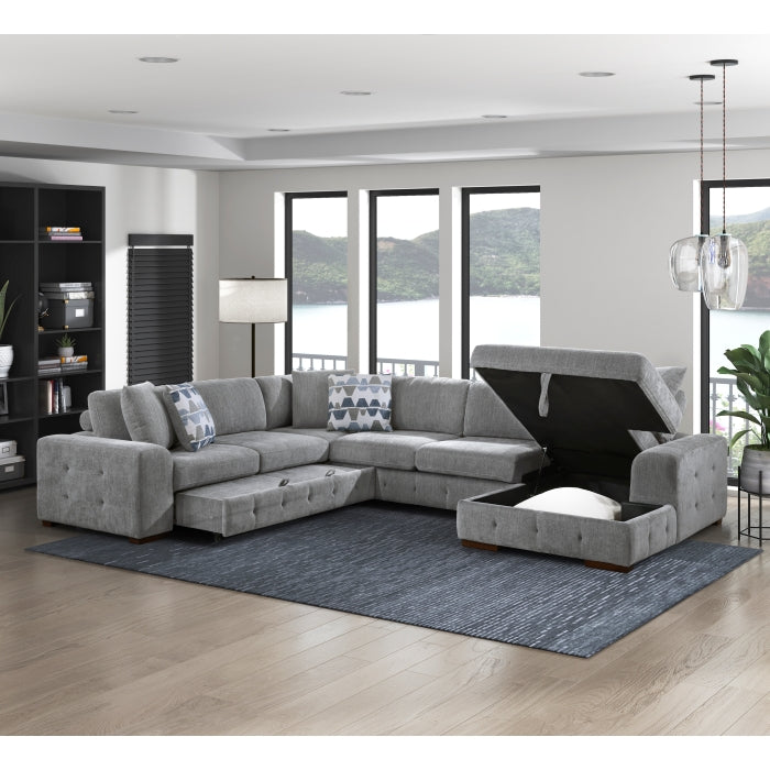 9624GY-RC Right Side Chaise with Hidden Storage - 9624GY-RC