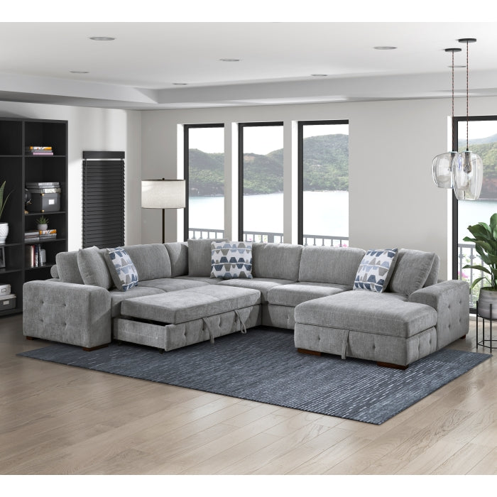 9624GY-RC Right Side Chaise with Hidden Storage - 9624GY-RC