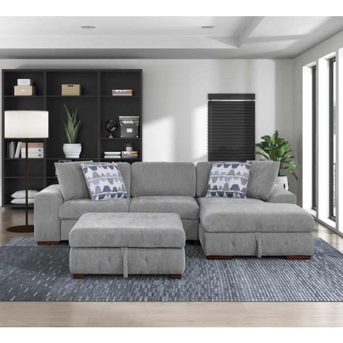 9624GY-RC Right Side Chaise with Hidden Storage - 9624GY-RC