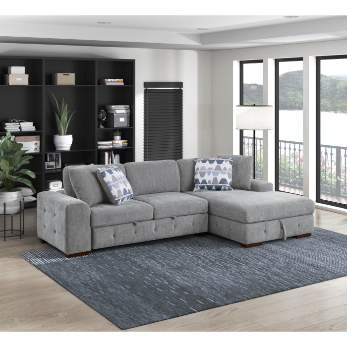 9624GY-RC Right Side Chaise with Hidden Storage - 9624GY-RC