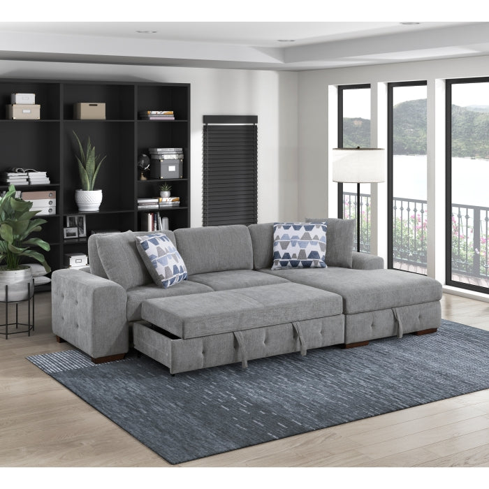 9624GY-RC Right Side Chaise with Hidden Storage - 9624GY-RC