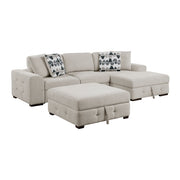 9624TP*32LRC 3-Piece Sectional with Right Chaise, Pull-out Bed and Ottoman - 9624TP*32LRC