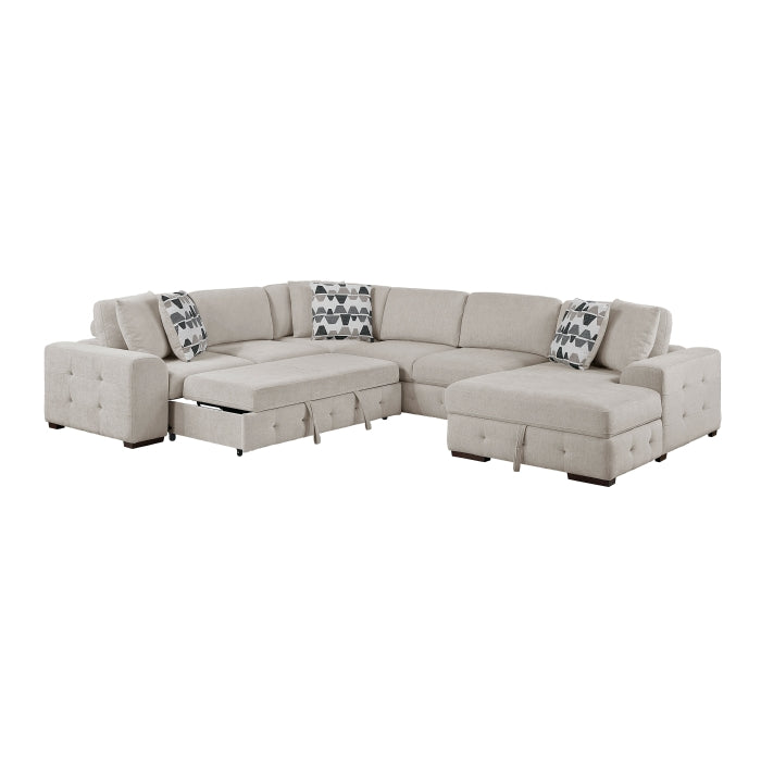 9624TP*42LRC 4-Piece Sectional with Right Chaise and Pull-out Bed - 9624TP*42LRC