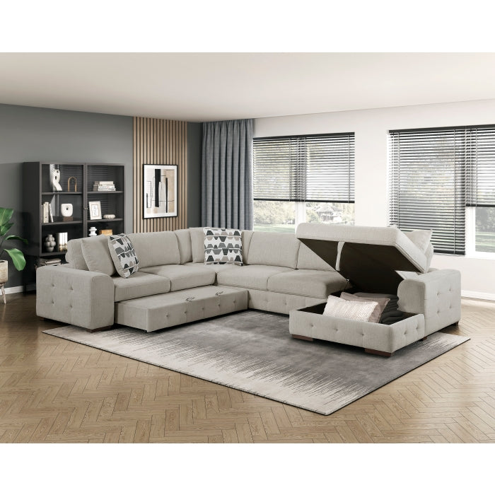 9624TP*42LRC 4-Piece Sectional with Right Chaise and Pull-out Bed - 9624TP*42LRC