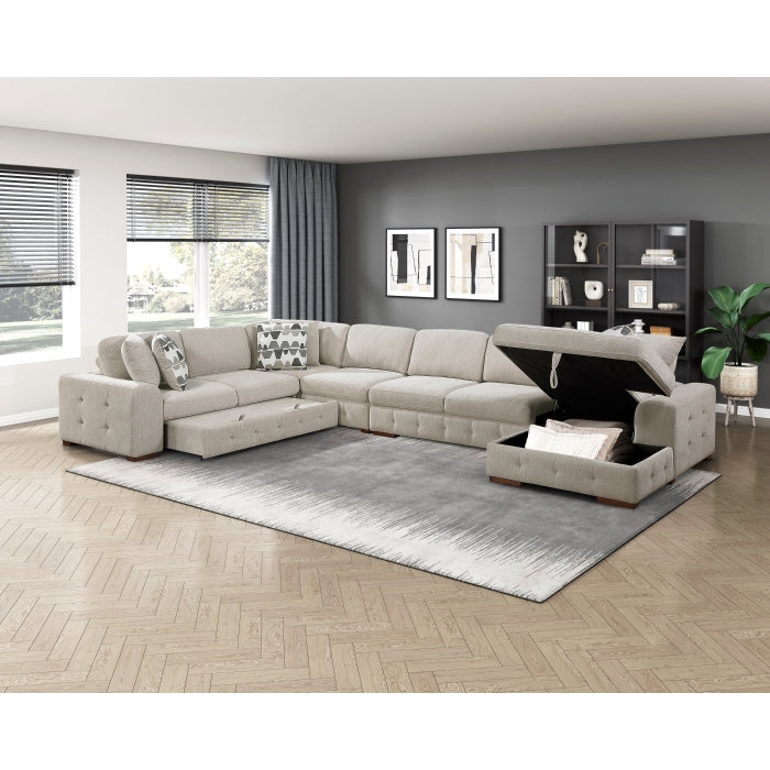 9624TP*52L1ACRC (5)5-Piece Sectional with Right Chaise and Pull-out Bed - 9624TP*52L1ACRC