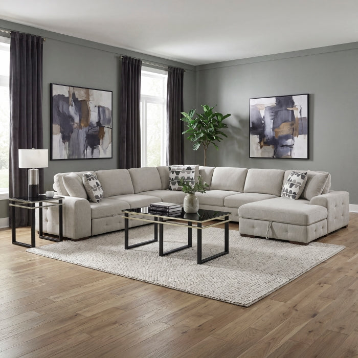 9624TP*52L1ACRC (5)5-Piece Sectional with Right Chaise and Pull-out Bed - 9624TP*52L1ACRC