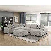 9624TP*52LRC 5-Piece Sectional with Right Chaise, Pull-out Bed and Ottoman - 9624TP*52LRC