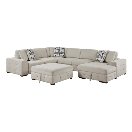 9624TP*52LRC 5-Piece Sectional with Right Chaise, Pull-out Bed and Ottoman - 9624TP*52LRC