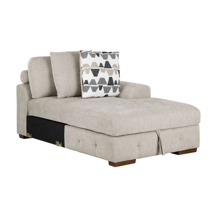 9624TP*52LRC 5-Piece Sectional with Right Chaise, Pull-out Bed and Ottoman - 9624TP*52LRC