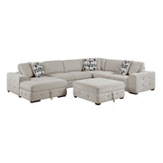9624TP*5LC2R 5-Piece Sectional with Left Chaise, Pull-out Bed and Ottoman - 9624TP*5LC2R