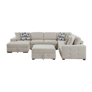 9624TP*5LC2R 5-Piece Sectional with Left Chaise, Pull-out Bed and Ottoman - 9624TP*5LC2R