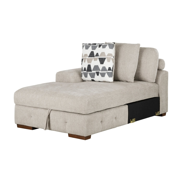 9624TP*5LC2R 5-Piece Sectional with Left Chaise, Pull-out Bed and Ottoman - 9624TP*5LC2R