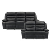 9628BLK*2 2pc Set: Sofa, Love - 9628BLK*2