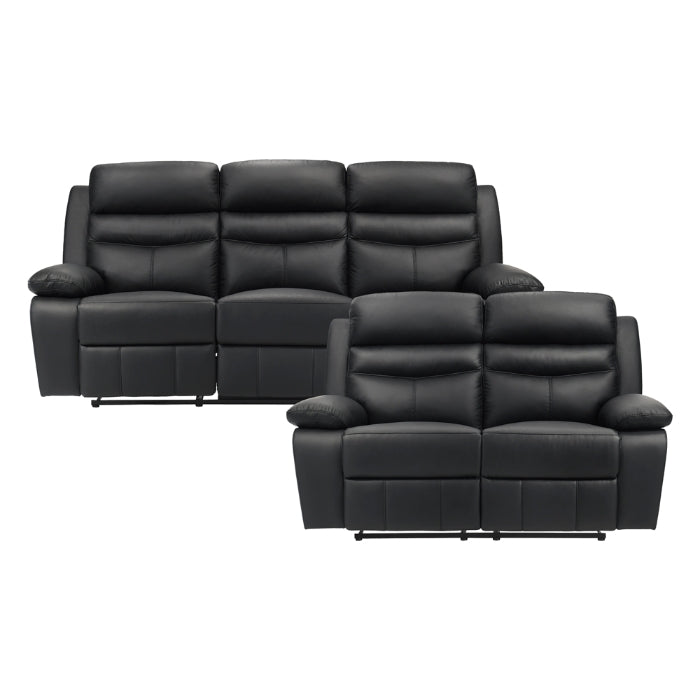 9628BLK*2 2pc Set: Sofa, Love - 9628BLK*2