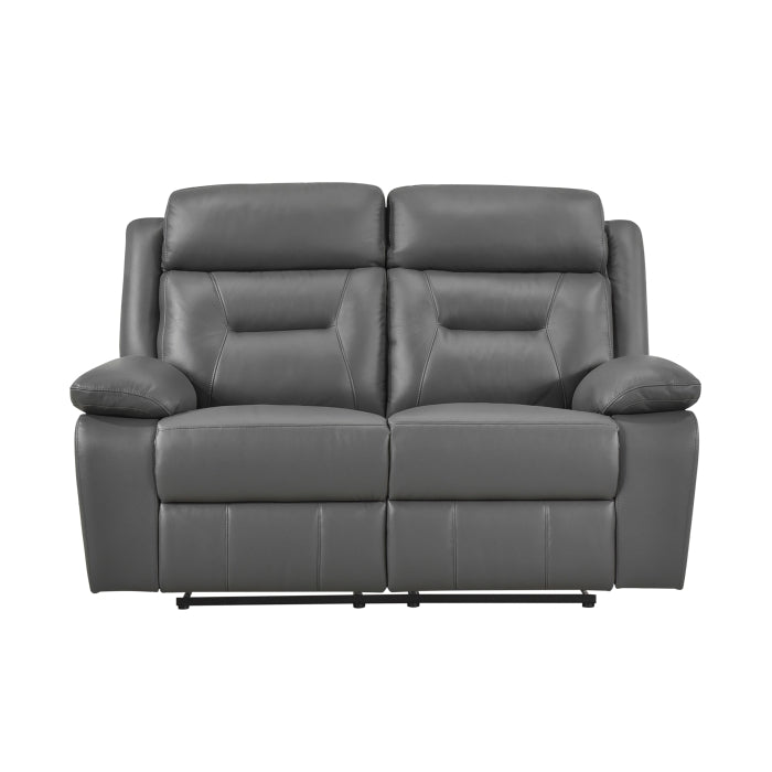 9629DGY-2 Double Reclining Love Seat - 9629DGY-2
