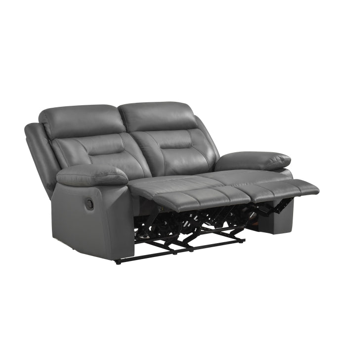 9629DGY-2 Double Reclining Love Seat - 9629DGY-2