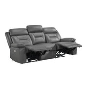 9629DGY-3PW Power Double Reclining Sofa - 9629DGY-3PW