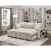 9630BE*2LC2R (2) Sectional with Left Chaise, Pull-out Bed and Hidden Storage, Charging Ports - 9630BE*2LC2R