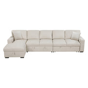 9630BE*3LC2R (3)Sectional with Left Chaise, Pull-out Bed, Hidden Storages  and Shelves, Charging Ports - 9630BE*3LC2R