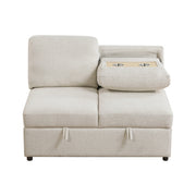 9630BE*3LC2R (3)Sectional with Left Chaise, Pull-out Bed, Hidden Storages  and Shelves, Charging Ports - 9630BE*3LC2R