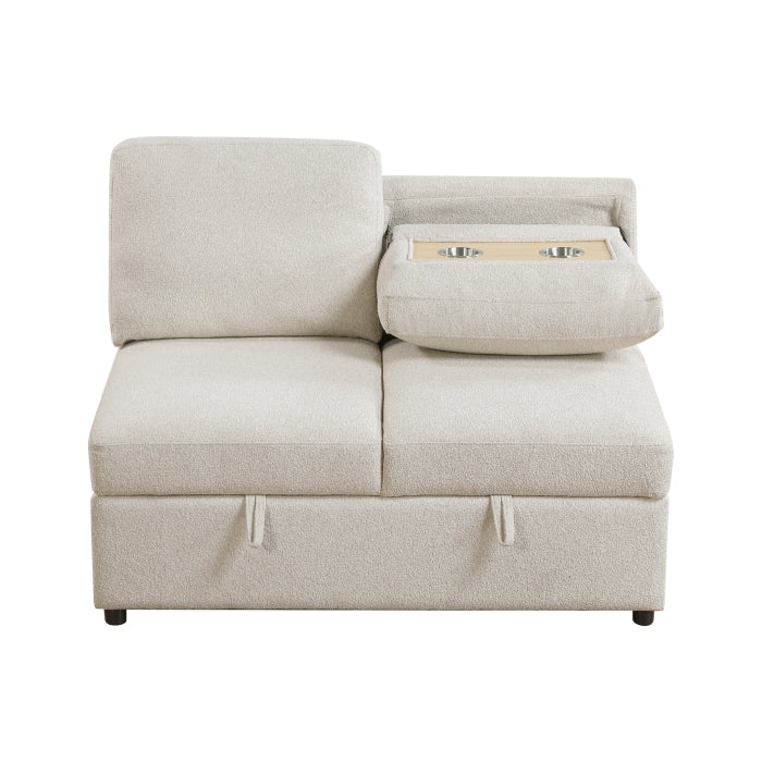 9630BE*3LC2R (3)Sectional with Left Chaise, Pull-out Bed, Hidden Storages  and Shelves, Charging Ports - 9630BE*3LC2R
