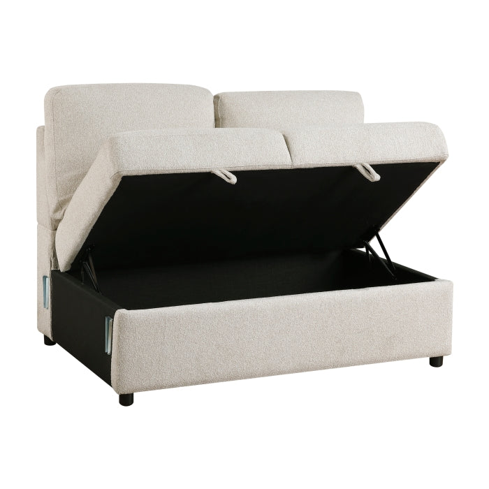 9630BE*3LC2R (3)Sectional with Left Chaise, Pull-out Bed, Hidden Storages  and Shelves, Charging Ports - 9630BE*3LC2R