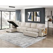 9630BE*3LC2R (3)Sectional with Left Chaise, Pull-out Bed, Hidden Storages  and Shelves, Charging Ports - 9630BE*3LC2R