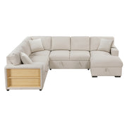 9630BE*42LRC (4)Sectional with Right Chaise, Pull-out Bed, Hidden Storages and Shelves, Charging Ports - 9630BE*42LRC
