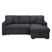 9630BK*22LRC (2)Sectional with Right Chaise, Pull-out Bed, Hidden Storage and Shelves, Charging Ports - 9630BK*22LRC