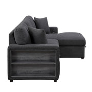 9630BK*22LRC (2)Sectional with Right Chaise, Pull-out Bed, Hidden Storage and Shelves, Charging Ports - 9630BK*22LRC