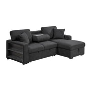 9630BK*22LRC (2)Sectional with Right Chaise, Pull-out Bed, Hidden Storage and Shelves, Charging Ports - 9630BK*22LRC