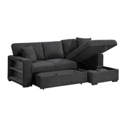 9630BK*22LRC (2)Sectional with Right Chaise, Pull-out Bed, Hidden Storage and Shelves, Charging Ports - 9630BK*22LRC