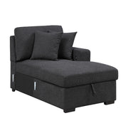 9630BK*22LRC (2)Sectional with Right Chaise, Pull-out Bed, Hidden Storage and Shelves, Charging Ports - 9630BK*22LRC