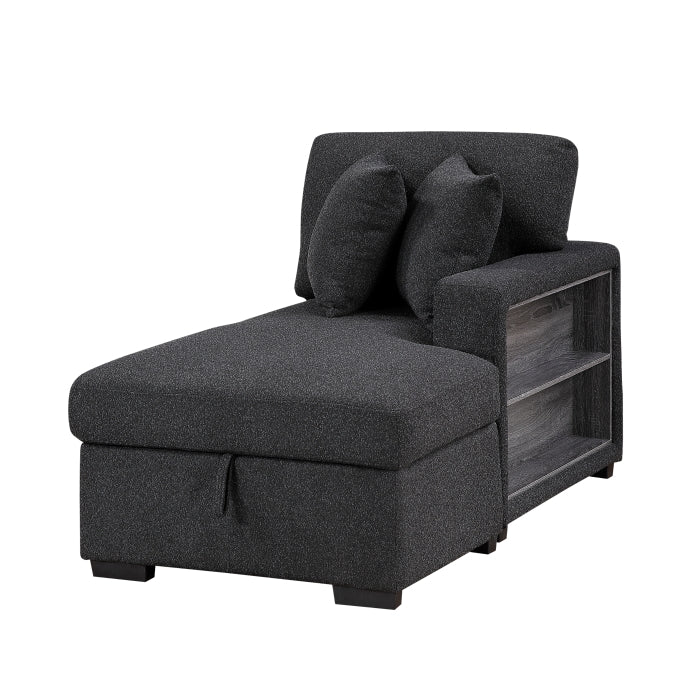 9630BK*22LRC (2)Sectional with Right Chaise, Pull-out Bed, Hidden Storage and Shelves, Charging Ports - 9630BK*22LRC