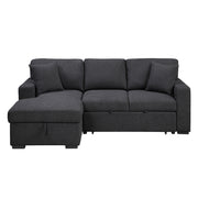 9630BK*2LC2R (2) Sectional with Left Chaise, Pull-out Bed and Hidden Storage, Charging Ports - 9630BK*2LC2R