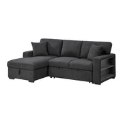9630BK*2LC2R (2) Sectional with Left Chaise, Pull-out Bed and Hidden Storage, Charging Ports - 9630BK*2LC2R