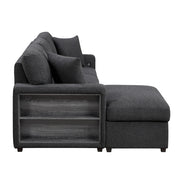 9630BK*2LC2R (2) Sectional with Left Chaise, Pull-out Bed and Hidden Storage, Charging Ports - 9630BK*2LC2R