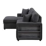 9630BK*2LC2R (2) Sectional with Left Chaise, Pull-out Bed and Hidden Storage, Charging Ports - 9630BK*2LC2R