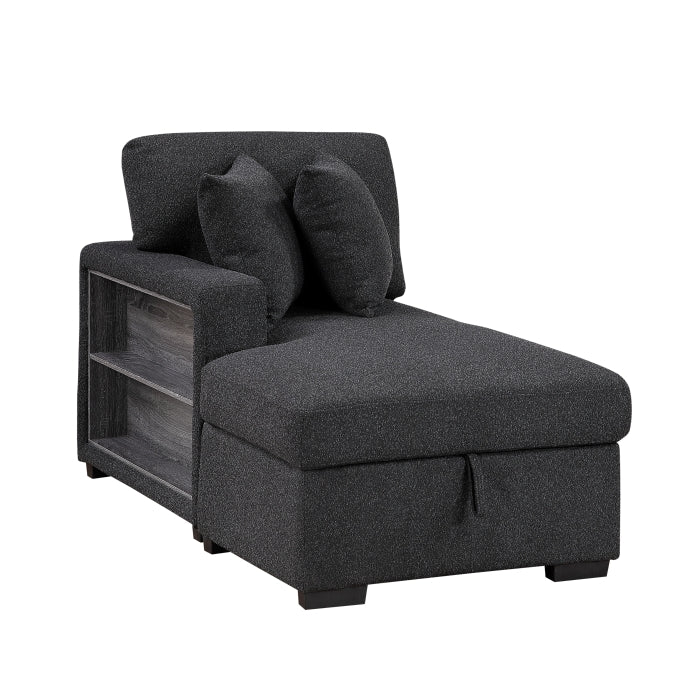 9630BK*2LC2R (2) Sectional with Left Chaise, Pull-out Bed and Hidden Storage, Charging Ports - 9630BK*2LC2R