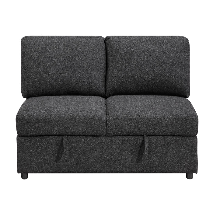 9630BK*32LRC (3)Sectional with Right Chaise, Pull-out Bed, Hidden Storages and Shelves, Charging Ports - 9630BK*32LRC