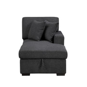 9630BK*32LRC (3)Sectional with Right Chaise, Pull-out Bed, Hidden Storages and Shelves, Charging Ports - 9630BK*32LRC