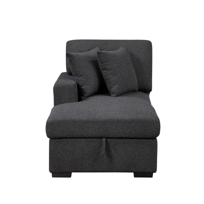 9630BK*3LC2R (3)Sectional with Left Chaise, Pull-out Bed, Hidden Storages  and Shelves, Charging Ports - 9630BK*3LC2R