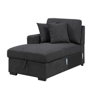 9630BK*3LC2R (3)Sectional with Left Chaise, Pull-out Bed, Hidden Storages  and Shelves, Charging Ports - 9630BK*3LC2R