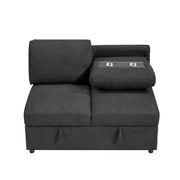 9630BK*3LC2R (3)Sectional with Left Chaise, Pull-out Bed, Hidden Storages  and Shelves, Charging Ports - 9630BK*3LC2R