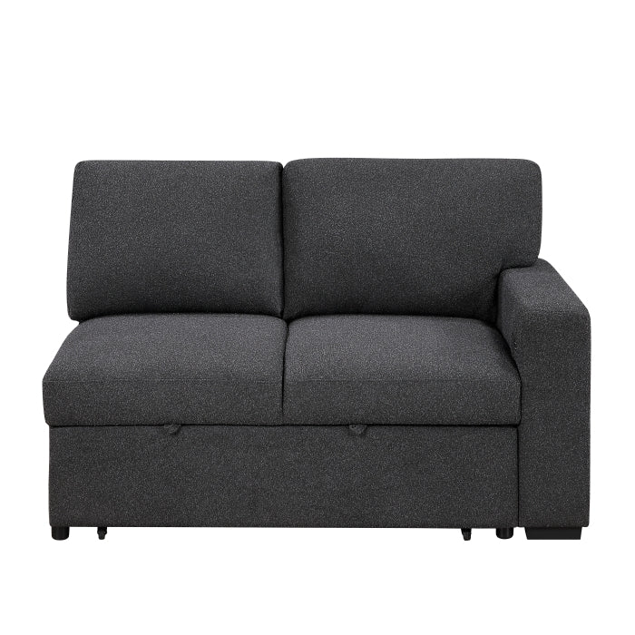 9630BK*3LC2R (3)Sectional with Left Chaise, Pull-out Bed, Hidden Storages  and Shelves, Charging Ports - 9630BK*3LC2R