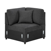 9630BK*4LC2R (4)Sectional with Left Chaise, Pull-out Bed, Hidden Storages and Shelves, Charging Ports - 9630BK*4LC2R
